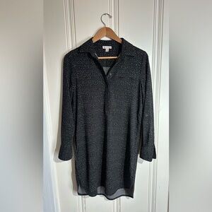 LILA ROSE BLACK & WHITE TUNIC DRESS – SIZE SMALL – POLKA DOT – ROLL-UP SLEEVES